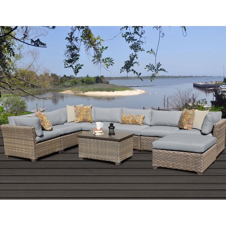 9 piece rattan corner sofa hot sale